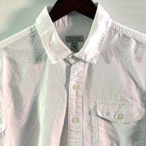 ROGUES GALLERY – NEVER SLEEP Men’s 100% Cotton Oxford Shirt, White, Size M